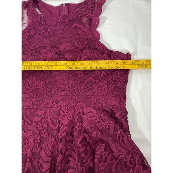 City Triangles Lace‎ Fit and Flare Dress Size 13 Purple L74 - Picture 10 of 12